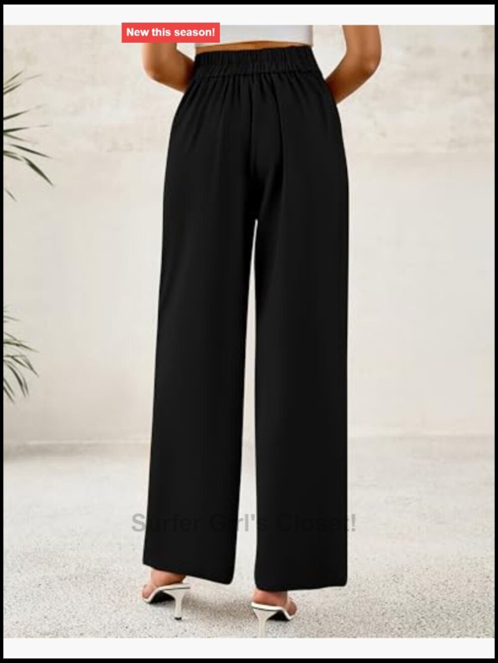 Wide Leg Dress Pants High Waisted Button Pleated Business Casual Trousers - Picture 3 of 7